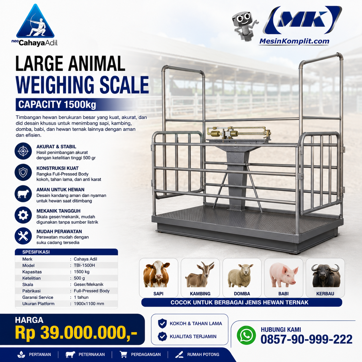 Timbangan Hewan 1500kg (M...